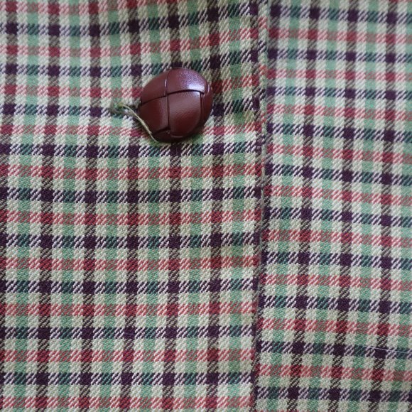Vintage Brown & Green Plaid Checked Blazer Medium - Picture 6 of 11